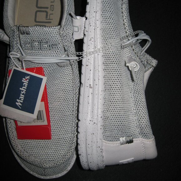 Men's Hey Dude, Wally Sox Style Slip-On Stone white (light gray look) size 12 - Picture 2 of 9